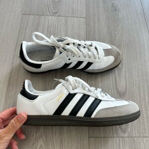 Adidas OG Samba Leather Sneakers Cloud White Core Black US Mens 4.5/Womens 5.5
